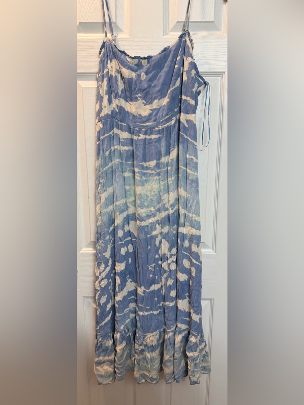 Knox Rose Blue and White Tie-Dye Maxi Dressy Skirt